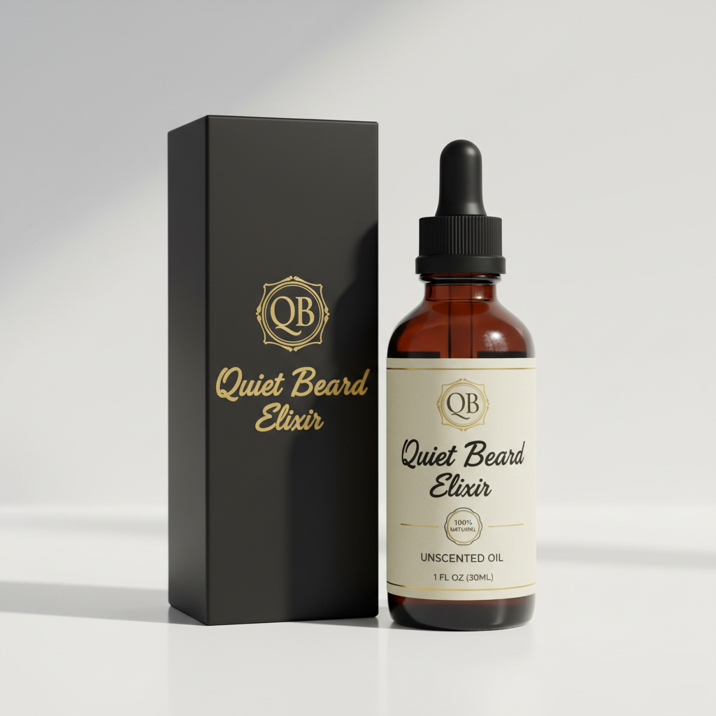 Quiet Beard Elixir Premium Product Image with Details